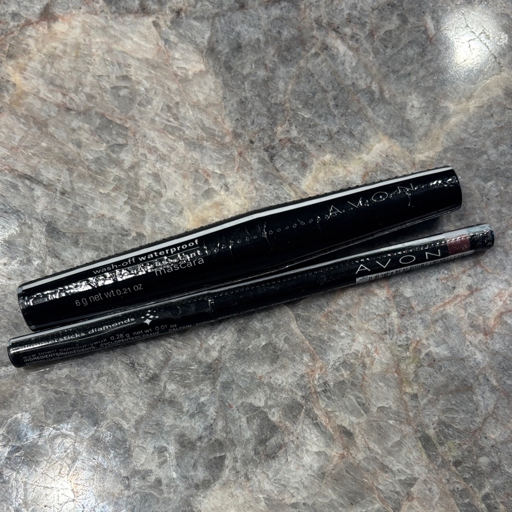 Brand New Avon wash off Waterproof Black Mascara and Glimmer stick